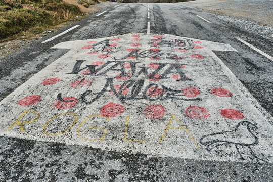 Painting Of Team Jersey Of Tour De France At Col D Izoard