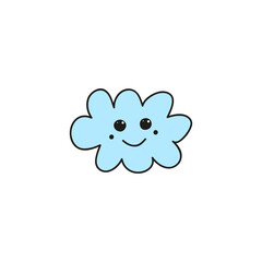 Doodle cloud character.