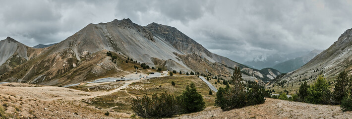 Panorama of Col d Izoard, a stage of the tour de france