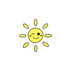 Doodle sun character.