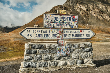 Road sign of Col de Liseran stage on the tour de france