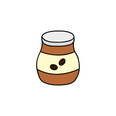 Doodle instant coffee in jar.