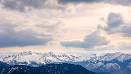 Fototapeta na wymiar clouds over the mountains, slovakia