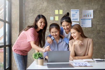 Young creative Asian business woman meeting to plan to work together with new business startup.