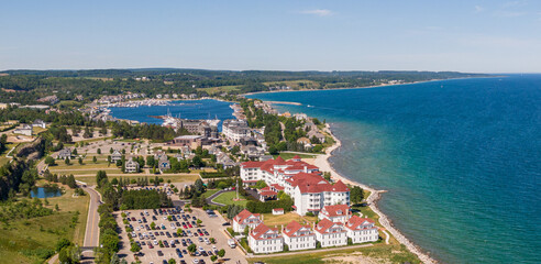 aerial view of Bay Harbor Michigan