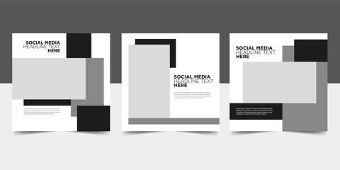 Black white social media post banner template.