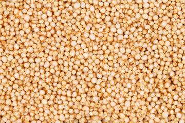 Top view of puffed Quinoa grains