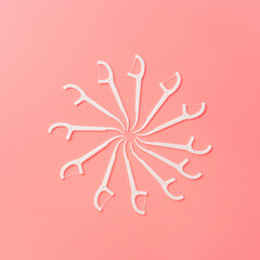 Dental floss picks perfect for background.