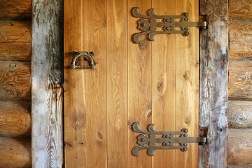 vintage wooden door outside of the building