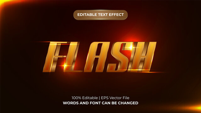 Flash golden 3d editable text effect