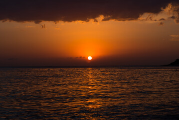 Naklejka premium Croatia, sunset view, seaside on Istria