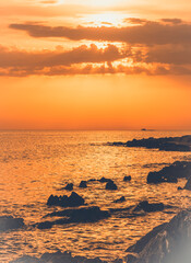 Obraz premium Croatia, sunset view, seaside on Istria