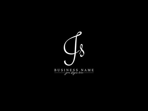 Handwriting JS Logo Design, Signature Js sj Letter Logo Icon Design With Creative Signature Letter For Your Fashion Brand