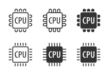 Processor icons set. CPU icon. Vector illustration.