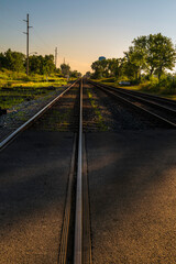 Railway tracks at Deshler Reservoir Park in Ohio