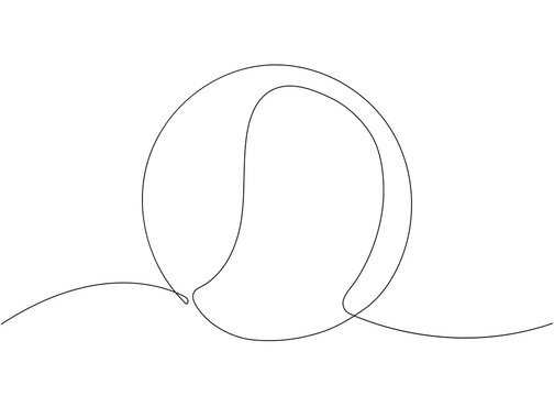 tennis ball single line drawing clip art preview