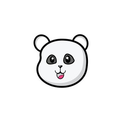 Cute panda face vector illustration.