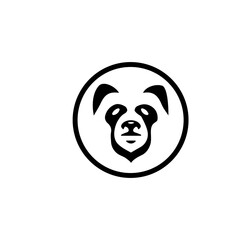 Cute panda face vector illustration.