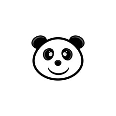 Cute panda face vector illustration.