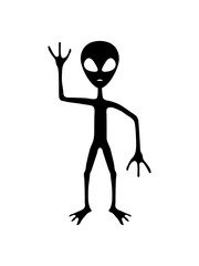 Umriss Silhouette außerirdischer Besucher 