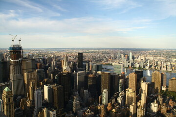 new york, new york, usa, view of the skyline manhattan from the empire state building,,