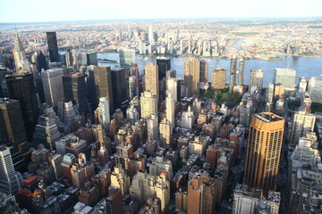 Fototapeta na wymiar new york, new york, usa, view of the skyline manhattan from the empire state building,,