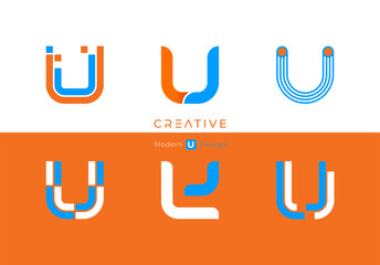 Letter U, modern alphabet, fonts, characters design, vector illustration.