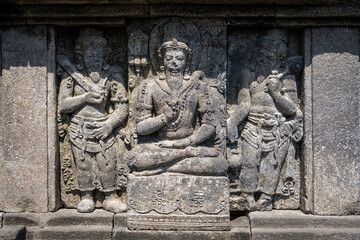 carvings in Candi Prambanan temple in Yogyakarta