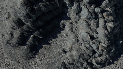 Mountain rock in top view.