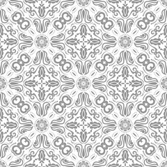 Classic seamless vector pattern. Damask gray and white orient ornament. Classic vintage background. Orient pattern for fabric, wallpapers and packaging