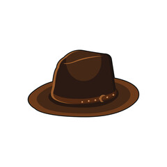 Cowboy Hat Icon on white background. Vector Isolated Object. Symbol of Wild West.