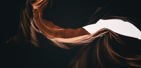 Antelope Canyon, Arizona, detail natural sandstone cave located on Navajo land, background, travel...