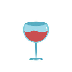 Cocktail glass illustration on white background. Design and print for printing. 