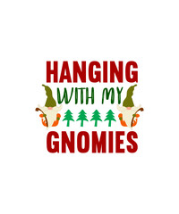 Gnome svg bundle, holiday gnome clipart, gnome sign with quote, gnome silhouettes svg cut file for cricut, print for shirt, png, dxf, eps