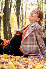 autumn pregnant woman