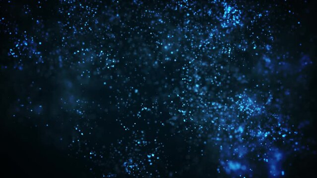 青のパーティクル。キラキラ3DCG背景。