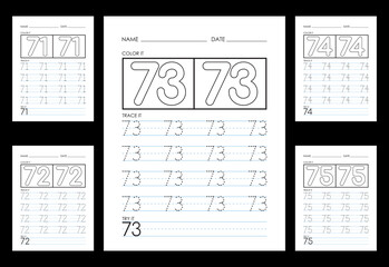 Tracing And Coloring Numbers Worksheets Learn Numbers.