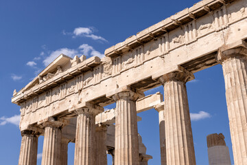Close-up of the Parthenon temple. Acropolis in Athens, Greece - 514822137