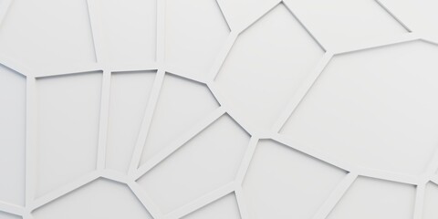 abstract grid white background with cracks. 3d illustration. 3d render
