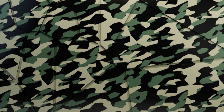 abstract camouflage background with cracks. 3d illustration. 3d render