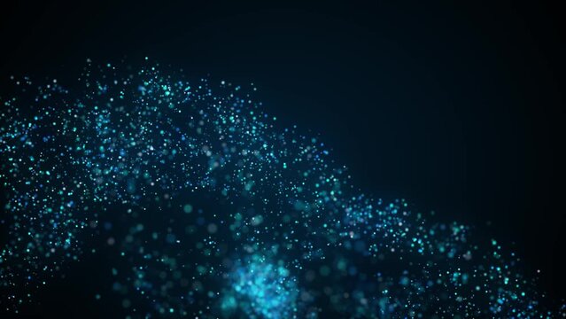 青のパーティクル。キラキラ3DCG背景。