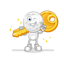 golf head carry the key mascot. cartoon vector