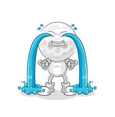 golf head crying illustration. character vector