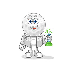 golf head scientist character. cartoon mascot vector