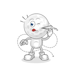 golf head with paper plane character. cartoon mascot vector