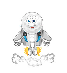 golf head with jetpack mascot. cartoon vector