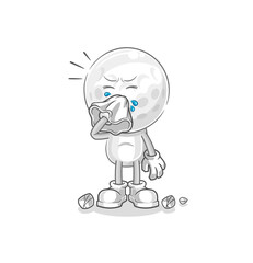 golf head blowing nose character. cartoon mascot vector