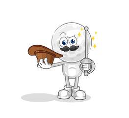 golf head fencer character. cartoon mascot vector