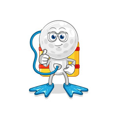 golf head diver cartoon. cartoon mascot vector