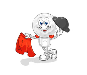 golf head matador with red cloth illustration. character vector